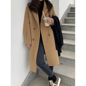 Women's Mid-length Woolen Coat Thickened Small My Store