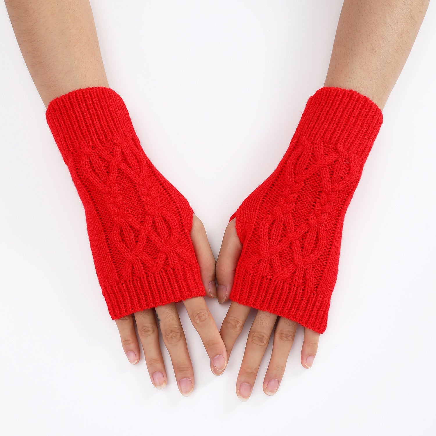 Knitted Half Gloves Female Cute Winter Open Finger Half Finger Student Male And Female Couple Wool My Store