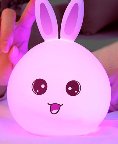 Cute Night Light Animal Rabbit Night lamps Touch Sensor Silicone LED Colorful Lights My Store