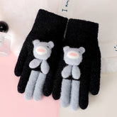 Five Finger Gloves Simple All-match Cartoon Cute Thickening Windproof My Store