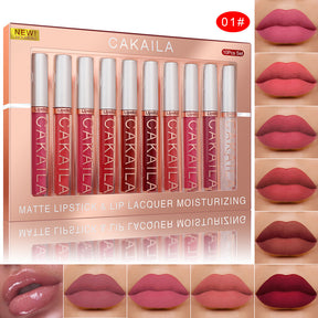 Pack Of 10 Matte Nonstick Cup Waterproof Lip Gloss My Store