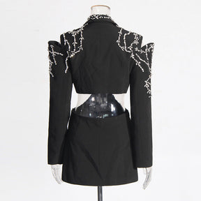 Female High-end Nail Drill Backless Hollow Out Jacket My Store