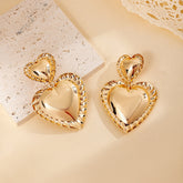 Exaggerating Heart-shapaed Metal Alloy Earrings Niche Texture My Store