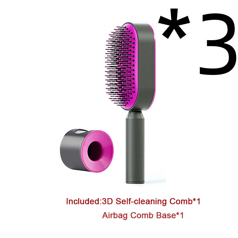 Self Cleaning Hair Brush For Women One-key Cleaning Hair Loss Airbag Massage Scalp Comb Anti-Static Hairbrush My Store