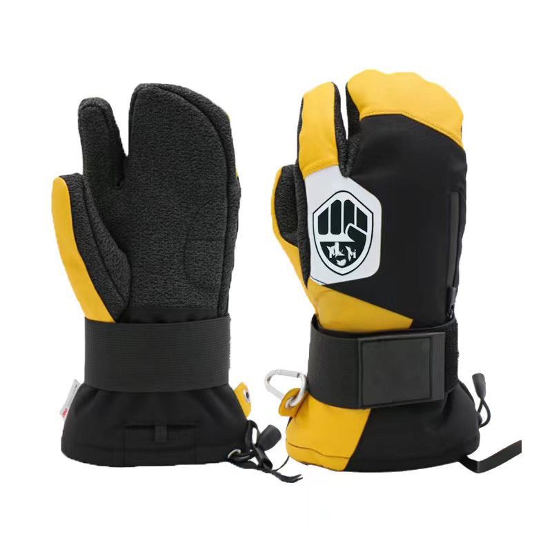 Veneer Silky Kevlar Ski Gloves Three Finger Waterproof And Hard-wearing Ski Mitten My Store