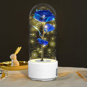 Creative 2 In 1 Rose Flowers LED Light And Bluetooth-compatible Speaker Valentine's Day Gift Rose Luminous Night Light Ornament In Glass Cover My Store