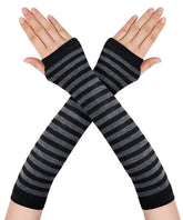 Fingerless Oversleeve Dark Lolita Striped Cross Long Cosplay Oversleeve Sheath My Store