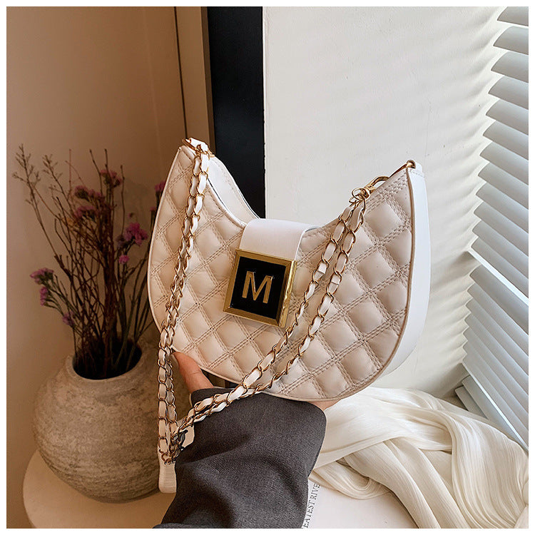 High-grade Bag Women's New Fashion Rhombus Single Shoulder Underarm All-match Niche Texture Chain Messenger Bag My Store