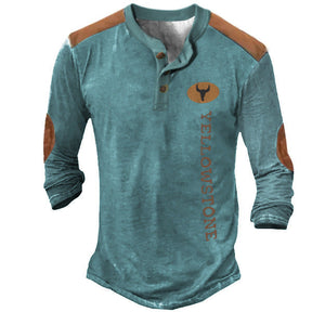 Men's Henley Shirt T-shirt Solid My Store