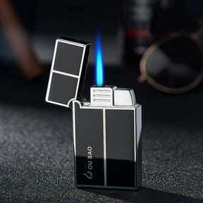 Bao B813 Gas Lighters Metal Langsheng Steel Tone Direct Punching Windproof Blue Flame Electronic Lighter My Store