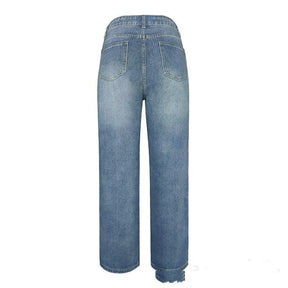 Women's Jeans Loose Mid Waist Casual Straight-leg My Store