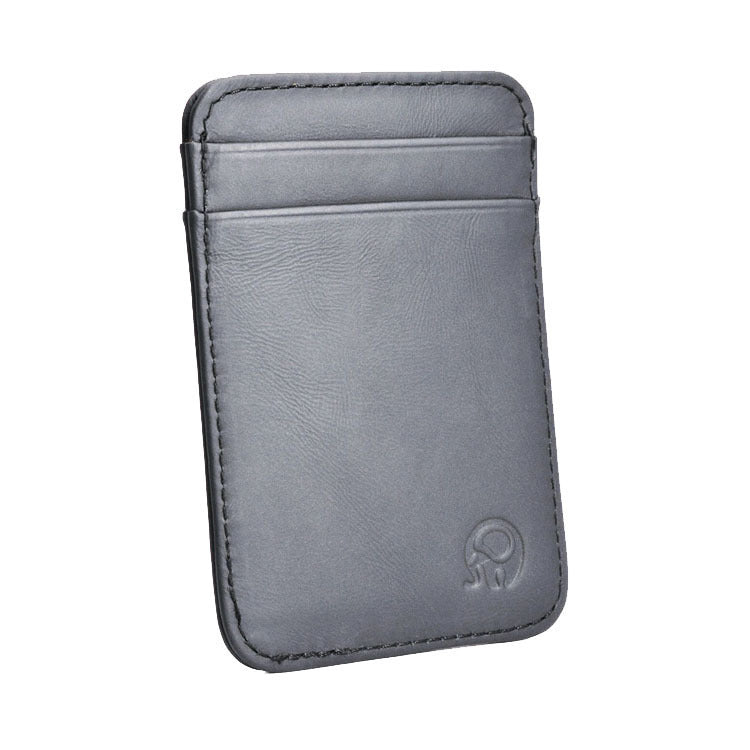 Small Round Elephant Card Case Card Slot Card Holder First Layer Cowhide Bag 5 Card Holder My Store