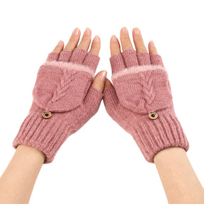 Wool Fingerless Gloves Women's Warm Fashionable Knitted Half Finger Oversleeves My Store