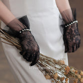 Women's Exquisite Lace Pearl Gloves My Store