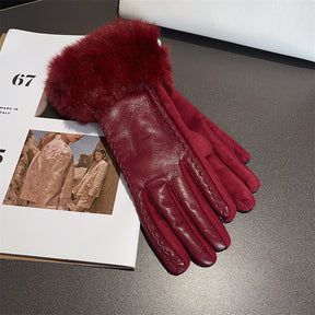 PU Leather Stitching Suede Gloves My Store