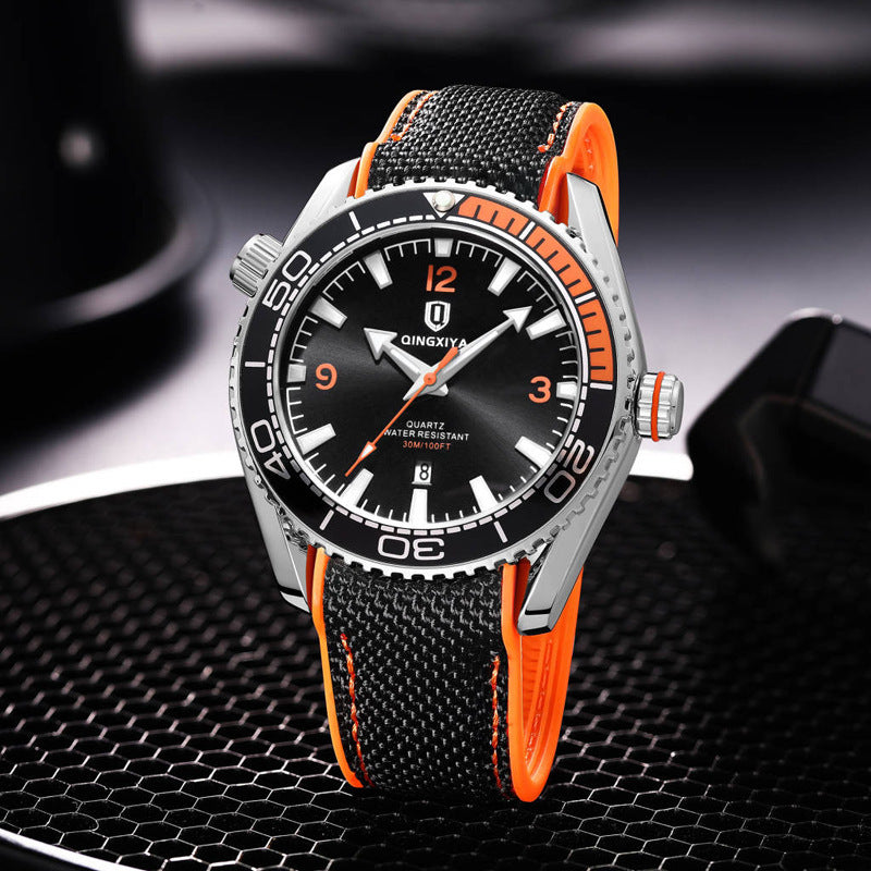 Sports Quartz Watch Men's Silicone Strap Waterproof Calendar Fashion My Store