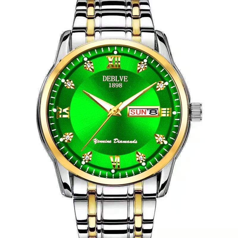 Fashion Alloy Steel Belt Waterproof Luminous Men's Dual Calendar Watch My Store