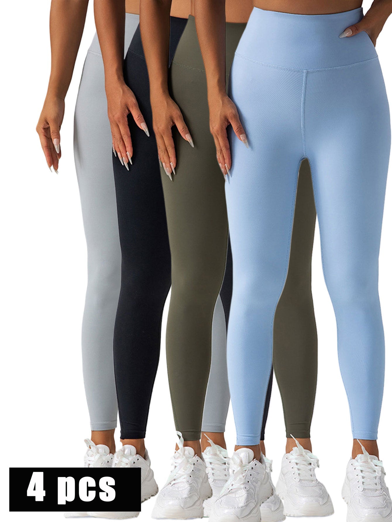 4 Pack Workout Leggings For Women With Pockets,High Waisted Tummy Control Yoga Pants For Workout Running My Store