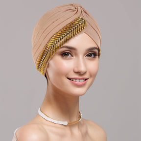 New Rhinestone Turban Cap For Women Pleated Elastic Head Wrap Stylish Ramadan Head Scarf Bonnet Chemo Cap Wedding African Hat My Store