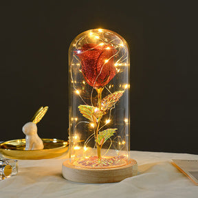 Valentines Day Gift  For Girlfriend Eternal Rose Flowers LED Light In Glass Cover Day Wedding Decoration Favors Mother Day Female Gift  Gift My Store