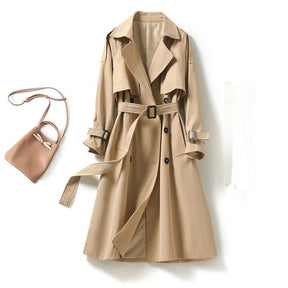 Women's Mid-length Trench Coat Lady Temperamental Overcoat My Store