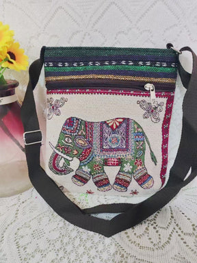 Ethnic Style Embroidered Crossbody Bag Cute Elephant Butterfly Chinese Style My Store