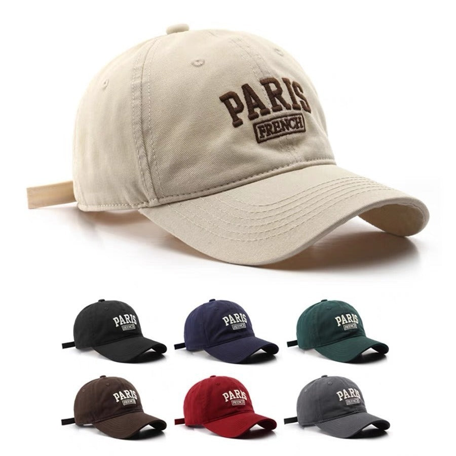 Personalized Washed Letters Embroidered Peaked Cap Outdoor Travel My Store