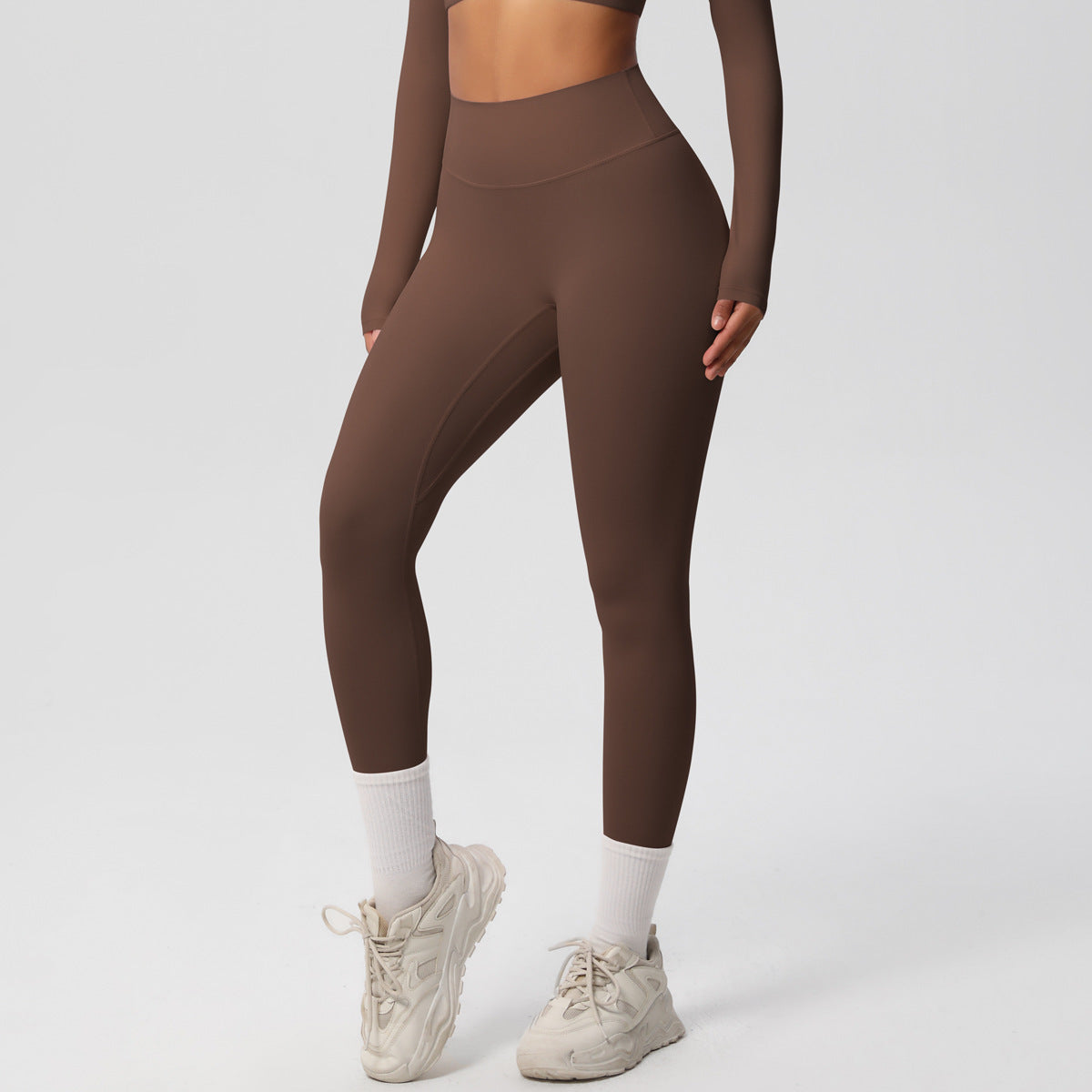 European And American High Waist Nude Feel Skin-friendly Tights Running Sports Fitness My Store