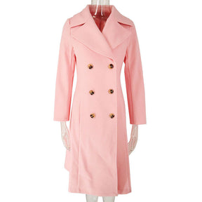 Women's Trench Coat Lapel Pocket Double Breasted Coat My Store