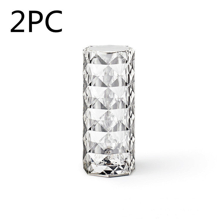 Nordic Crystal Lamp USB Table Lamps Bedroom Touch Dimming Atmosphere Diamond Night Light Rose Projector Lamp Decor My Store