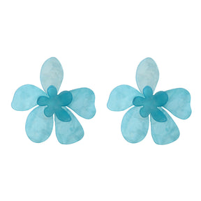 Women's Artistic Cellulose Acetate Sheet Flower Stud Earrings My Store