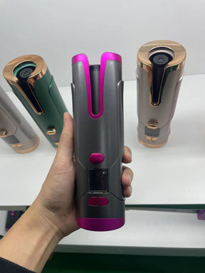 Rechargeable Automatic Hair Curler Women Portable Hair Curling Iron LCD Display Ceramic Curly Rotating Curling Wave Styer My Store