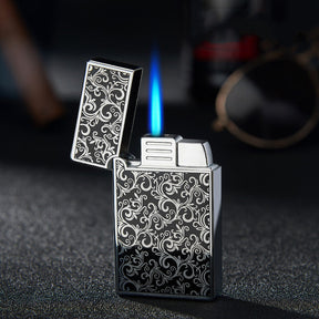 Bao B813 Gas Lighters Metal Langsheng Steel Tone Direct Punching Windproof Blue Flame Electronic Lighter My Store