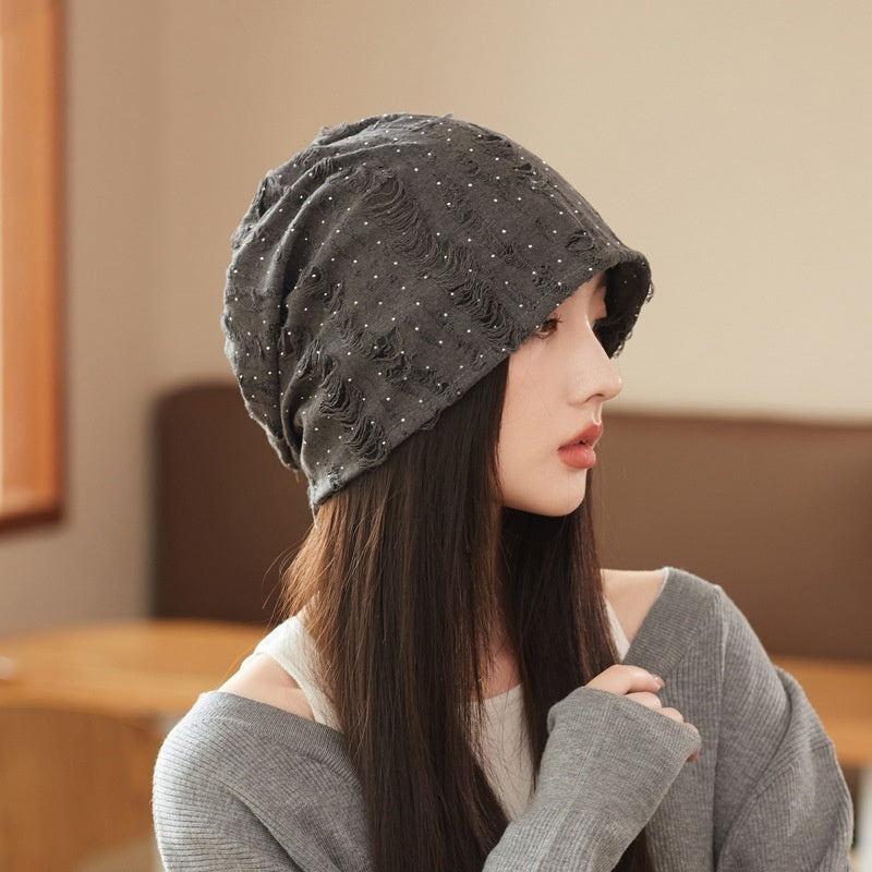 Korean Style Ripped Pile Heap Cap Children Autumn And Winter Fashion All-matching Make Face Look Smaller My Store