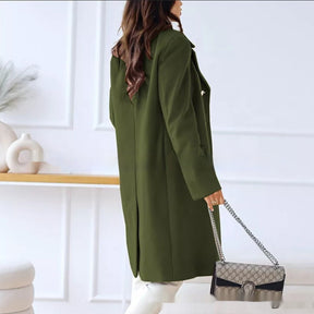 Simple Double Breasted Woolen Coat For Women My Store