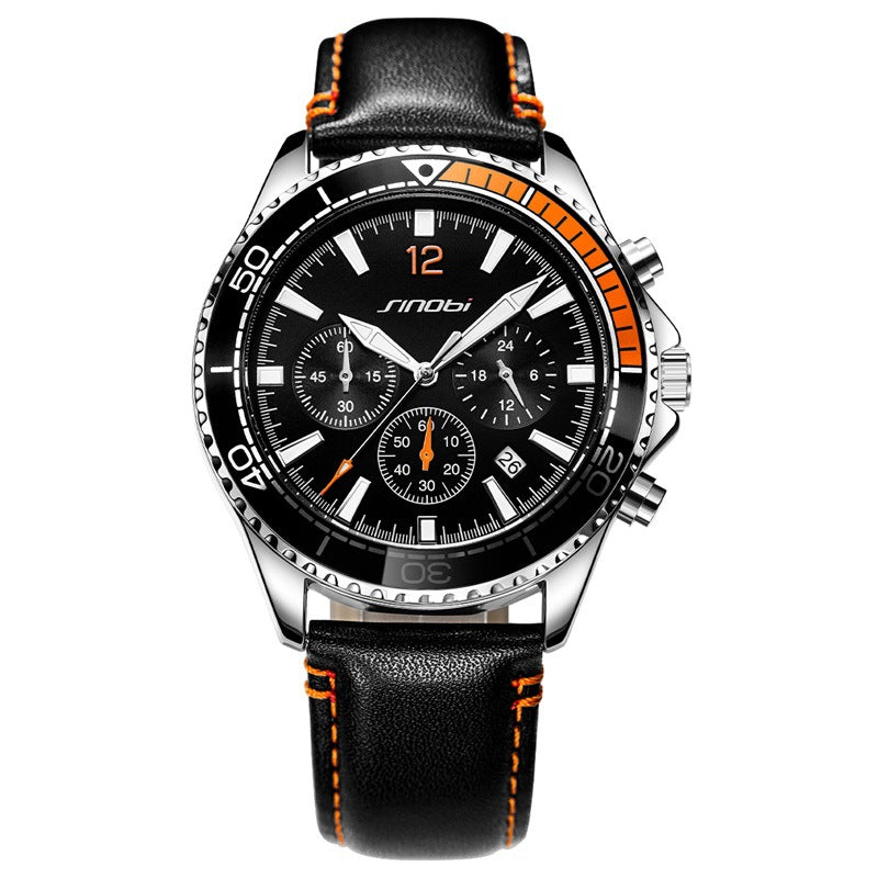 Men's Multi-function Chronograph Sports Luminous Casual Belt Watch My Store