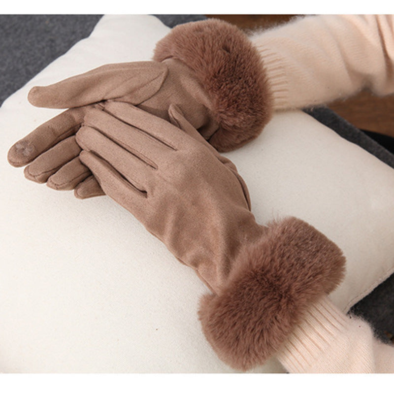 Thermal Touch Screen Fleece-lined Thick Suede Gloves My Store