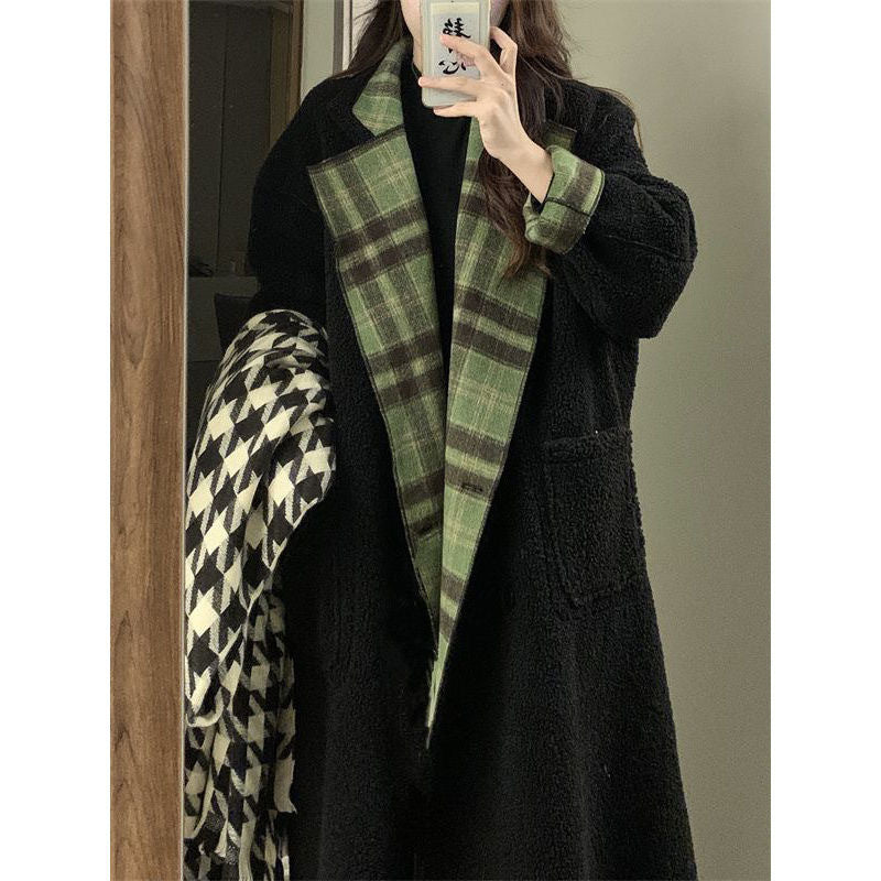 Double-sided Wear Plaid Woolen Coat Women My Store