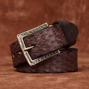 Original Diamond Carved Men's Denim Belt My Store