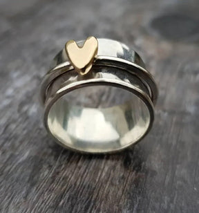 Simple Fashion Peach Heart Rotatable Decompression Ring My Store