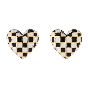 Women's Fashion Personalized Heart-shaped Checkered Earrings My Store