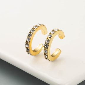 Simple C- Shaped Alloy Diamond Non-pierced Ears Ear Clip Hip Hop Style My Store