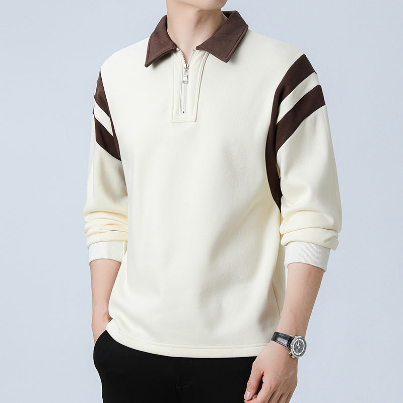 Fashion Personality Color Insertion Lapel Sweater Men My Store