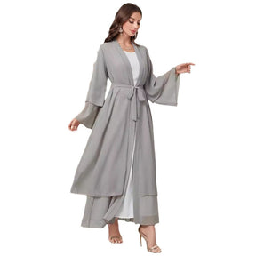 Middle East Solid Color Chiffon Plus Size Women's Gauze Robe My Store