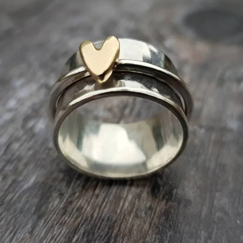 Simple Fashion Peach Heart Rotatable Decompression Ring My Store