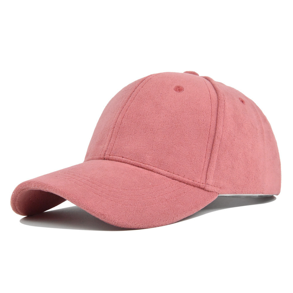 Suede Solid Color Soft Top Baseball Cap Simple Lambswool My Store