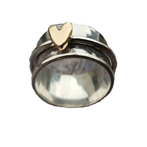 Simple Fashion Peach Heart Rotatable Decompression Ring My Store