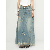 Women's Denim Skirt Long A- Line Skirt My Store