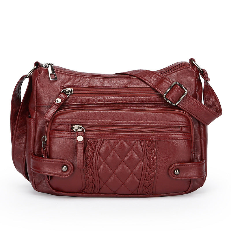 Women's Multi-pocket Soft Leather Shoulder Messenger Bag My Store