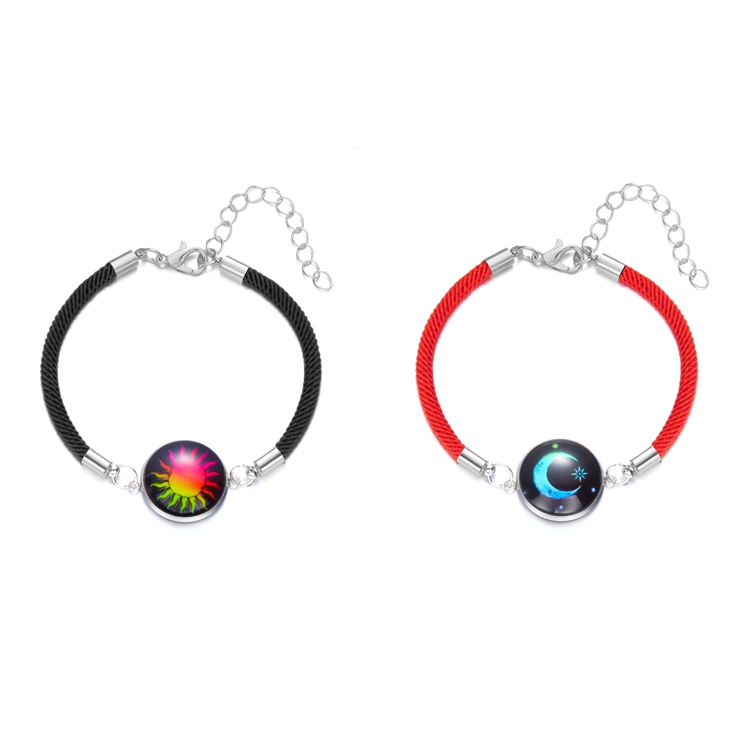 Sun Moon Stainless Steel Valentine's Day Couple Round Luminous Bracelet My Store